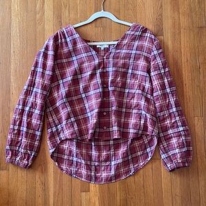 Madewell XL plaid top
